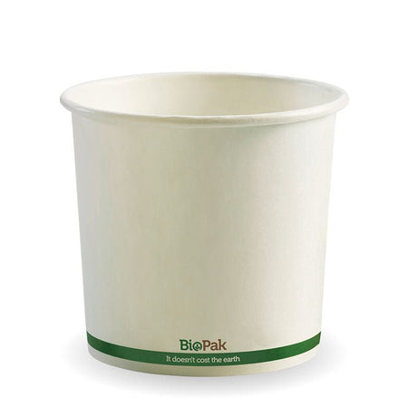 740ml/24oz white compostable takeaway soup bowls