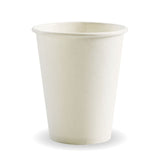 8oz white compostable single wall cup