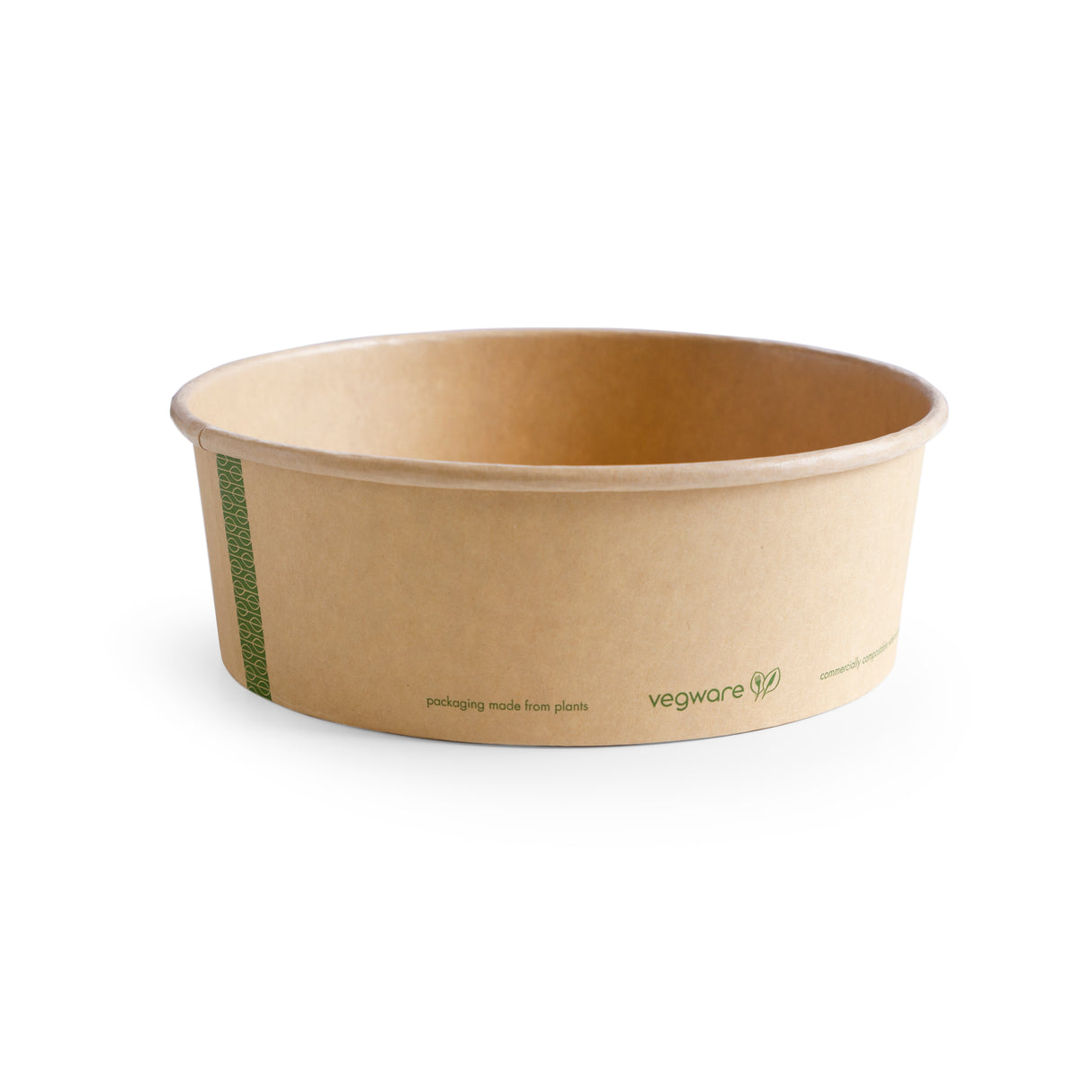 Brown Vegware 32oz PLA-lined paper food bowl