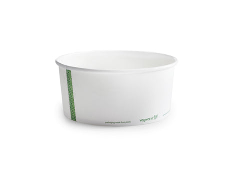 White Vegware 48oz PLA-lined paper food bowl