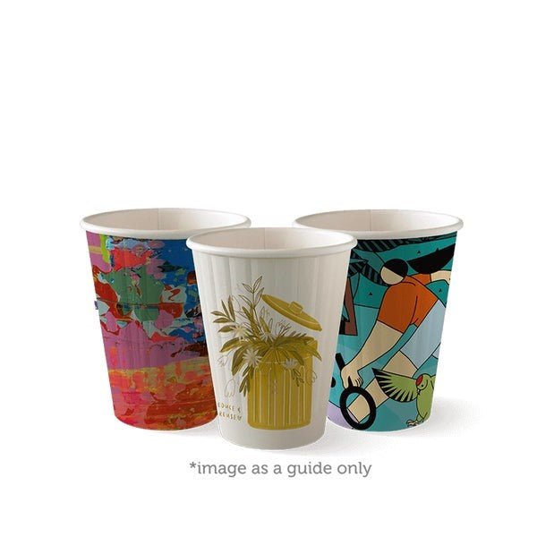 8oz double wall artist disposable coffee cups