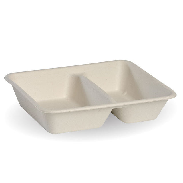 9.5x7x2″ 2 compartment takeaway container base