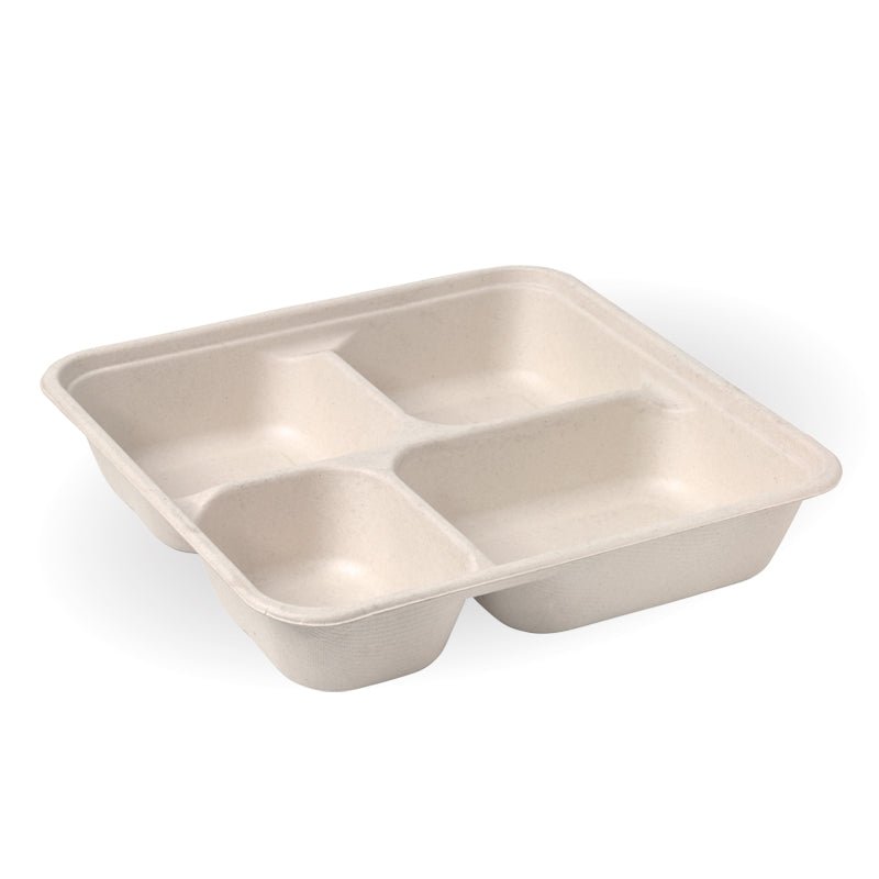 4 compartment compostable takeaway container base large