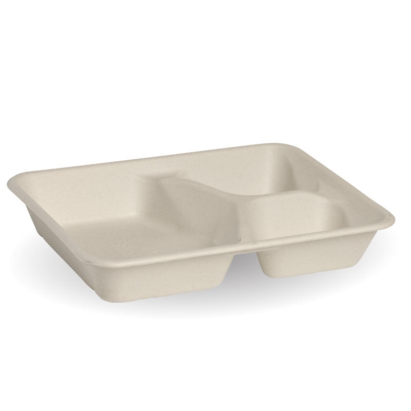 9.5x7x1.5″ 3 compartment takeaway container base