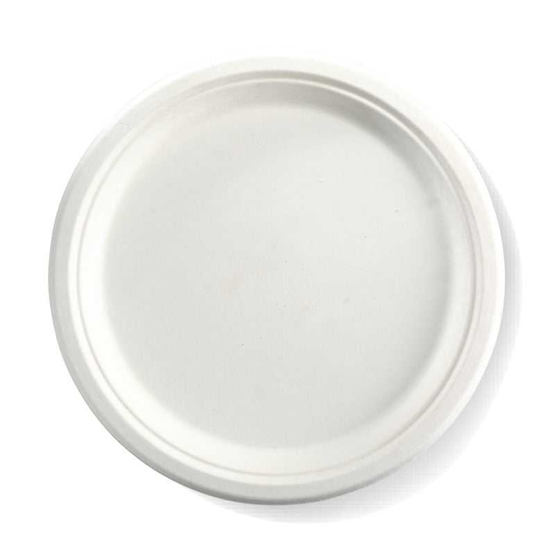 25cm / 10" round bagasse disposable plates