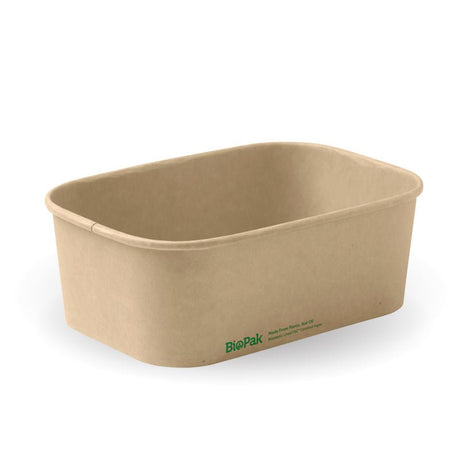 750ml rectangle pla lined compostable kraft takeaway container